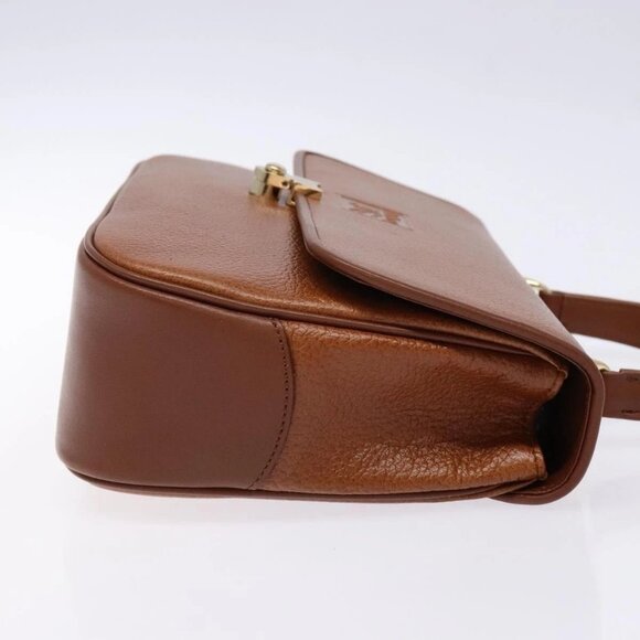 Burberrys Hand Bag Leather Brown Gold Auth ep10452 - Picture 4 of 15